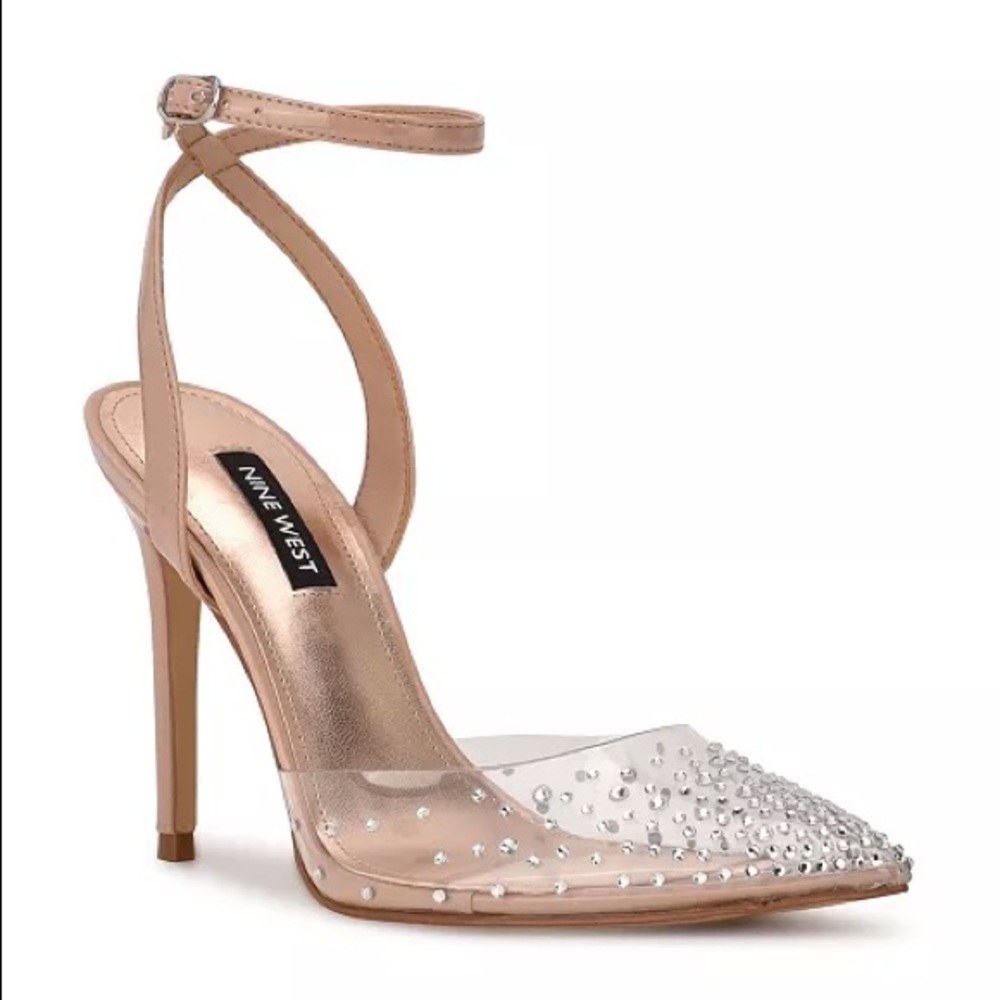 Nine West Nude Foreva Ankle Strap Dress Pumps